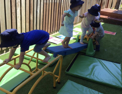 children playing on equipment